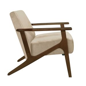 Poltrona Marrone Chiaro con Cuscino Posteriore e Struttura in Legno, Arredamento Moderno per Casa, Rivestimento Solido per Soggiorno - Product Image 2