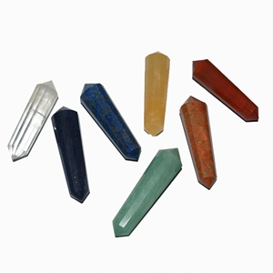 ชุดดินสอคริสตัลเจ็ดจักระทรงเหลี่ยมปลายแหลมสองด้าน ขายส่ง - Product Image 1