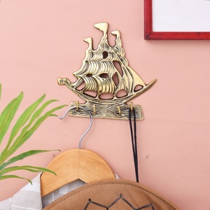 Wholesale Golden Brass Eagle <b>Wall</b> <b>Hook</b> Ship Pattern Rust Resistant Brass Clothing Hanger <b>Wall</b> Mounted <b>Hooks</b> - Product Image 4
