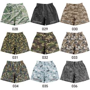Shorts de sport respirants à séchage rapide pour hommes et enfants, en maille, avec cordon de serrage, double couture, camouflage multicolore personnalisé - Product Image 5