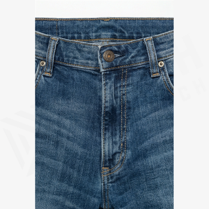 Jean en denim délavé coupe slim à jambe droite pour homme, taille mi-haute, en coton, décontracté, pour l'automne - Product Image 5
