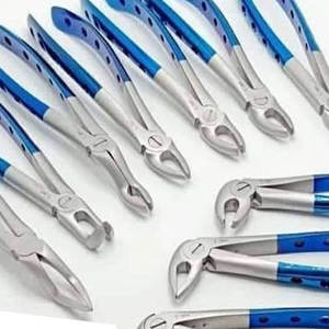 Ensemble de 10 forceps d'extraction dentaire en acier inoxydable recouvert de titane bleu, kit chirurgical allemand pour dentisterie - Product Image 3