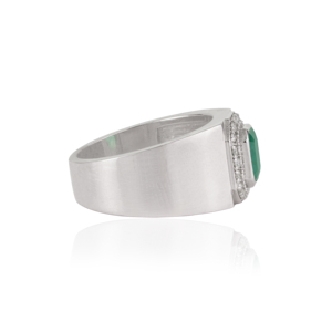 Wholesale Custom Design 925 Sterling <b>Silver</b> <b>Emerald</b> & Halo Diamonds Handmade Unisex Fine <b>Ring</b> Jewelry - Product Image 5