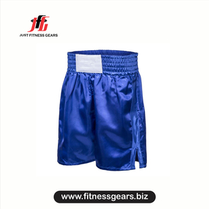 Shorts de boxe bleus pour hommes, coupe classique, 100% polyester, vêtements d'arts martiaux durables, taille adulte - Product Image 1