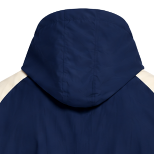 Mens <b>Navy</b> Blue Neutral Colorblock Windbreaker Hoodie Lightweight Quarter Zip Pullover Jacket Outdoor Sports Training <b>Top</b> - Product Image 4