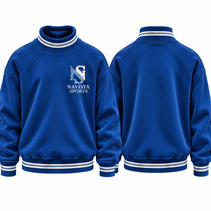 Sweat-shirt oversize à col roulé pour femme avec logo personnalisé, style universitaire, respirant, basique - Product Image 1