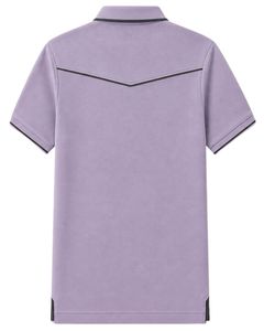 Camiseta Polo Personalizada para Hombre en Lavanda y Negro, Manga Corta, Casual, para Golf, Transpirable, Verano, Poliéster Premium - Product Image 2