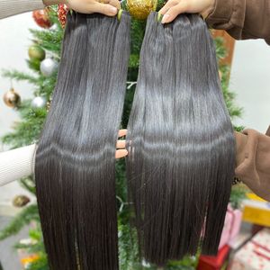 Cheveux humains vierges bruts de luxe Extensions de cheveux cambodgiens droits à os soyeux super doux 30 pouces Faisceau de tissage à longueur étirée - Product Image 4