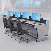Meubles de console de salle de contrôle professionnels pour centre de diffusion, bureau de contrôle industriel, solutions pour centre de commandement et de contrôle des urgences 911