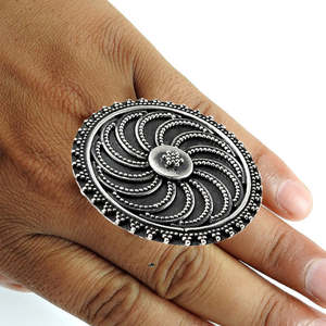 Trending 925 Sterling Silver Bohemian <b>Ring</b> Handcrafted Bohemian Style Adjustable Jewelry For Women And Girls At Wholesale Price - Product Image 4