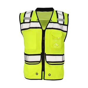 Chaleco de Seguridad Reflectante de Alta Visibilidad para Hombre, Transpirable, con Cierre de Cremallera, Cuello en V, Estilo Casual, para Verano, con Bolsillos - Product Image 5