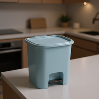 Papelera de 7.5L con Pedal, Contenedor de Basura de Plástico con Diseño Elegante para Uso en el Hogar o la Oficina