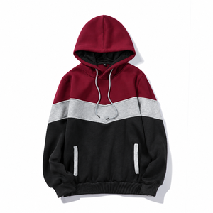 <b>Men's</b> Winter 100% Cotton Fleece Pullover Hoodie Three Panel Design Angled Chest Insert Side Entry Pockets Hood <b>Ties</b> Ribbed - Product Image 3
