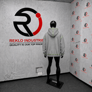 เสื้อฮู้ดซิปสีเทาสไตล์โกธิค แต่งตะเข็บสีเขียว ทรงโอเวอร์ไซส์ สตรีทแวร์ ปักโลโก้ ยูนิเซ็กส์ แฟชั่นพังก์แบบคัสตอม เหมาะสำหรับผู้ชาย - Product Image 4