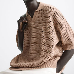 Polo personnalisé avec LOGO, broderie de qualité, vente en gros, imprimé, maille ajourée, grande taille, tricoté, crocheté, T-shirt - Product Image 3