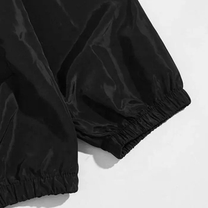 Ensemble de survêtement unisexe noir coupe-vent, respirant, imperméable, haute visibilité, certifié CE, avec bandes blanches, en nylon, pour le travail et la mode - Product Image 6