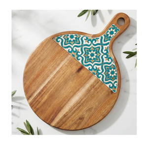 Round Shape Modern Design Premium Wooden Enamel print Chopping Board For Hotel Home Restaurant Fruits <b>Vegetable</b> <b>Chopper</b> - Product Image 1