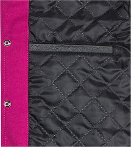 Men's Pink Varsity <b>Jacket</b> With <b>White</b> Sleeves And Striped Cuffs Casual PU Leather Letterman <b>Jacket</b> Autumn Wear - Product Image 5