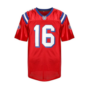 Camiseta Roja de Fútbol Americano para Hombre, Número 16, Cuello en V, Malla Transpirable, Manga Corta, Ropa Deportiva, Talla Adulto - Product Image 1