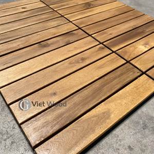 Dalles de terrasse en bois d'acacia à emboîtement, installation facile, revêtement de sol extérieur pour patio - Product Image 2