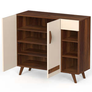 Meuble à chaussures autoportant Oleye à 2 portes avec tiroir, installation facile - Product Image 3