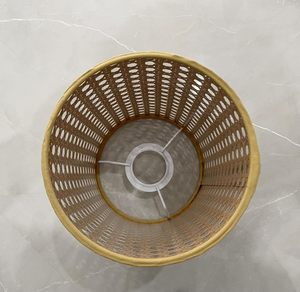Abat-jour de plafond cylindrique rustique en rotin, tressé artisanal, style antique, pour salon, chambre et salle à manger - Product Image 6