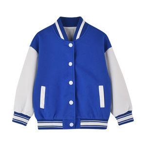 Blouson universitaire homme personnalisé avec logo – Manteau décontracté en coton pour automne/hiver, coupe ample, style baseball avec col montant et logo frontal - Product Image 5