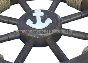 Handmade 18-Inch 8 <b>Spokes</b> Wooden Ship Steering <b>Wheel</b> with Rope Pirate Decor Wall Art for Home & Office Unique Model Gift - Product Image 6