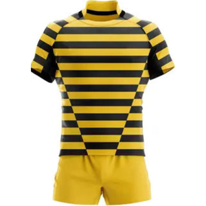 Nouvel arrivage : Ensemble d'uniformes de rugby personnalisables et respirants 100 % polyester pour adultes, avec logo personnalisé, conception OEM, séchage rapide - Product Image 2