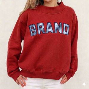 Sweat-shirt à col montant brodé personnalisé, coupe oversize, en molleton de coton, chaud, pour l'hiver, style streetwear décontracté, avec logo - Product Image 1