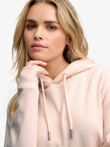 Sweat-shirt à capuche rose pour femme, pull tricoté à manches longues avec poche avant, haut décontracté uni - Product Image 3