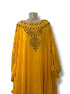Wholesale AWAIS HOUSE Luxury 2-Piece <b>Set</b> Muslim Women Modest Simple Solid Chiffon Beaded Robe Floor-Length A-Line Evening/Formal - Product Image 5