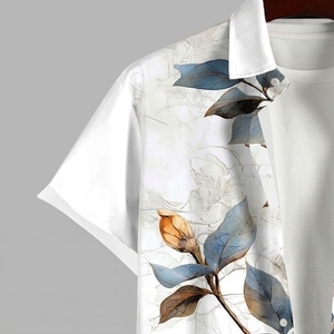 Tenues Assorties Personnalisées pour Couples, Imprimé Floral Décontracté d'Été, Chemise Hawaïenne à Manches Courtes pour Homme et Femme, Îles du Pacifique - Product Image 6