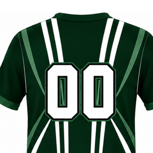 Maillot de rugby vert foncé et blanc à manches courtes, col en V, uniforme d'équipe, respirant, léger, personnalisable, pour l'entraînement sportif - Product Image 4