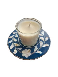 ILAHI's Floral Bone Mop Inlay Coaster Handmade Eco-Friendly Tea Light Holder Drink <b>Mat</b> Table Pad for Home <b>Bar</b> Hotel Christmas - Product Image 4