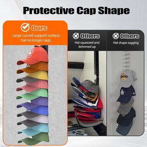 2 Pack Strong Adhesive Wall Storage Rack Baseball Cap Organizer That Holds 40 <b>Hats</b> <b>Display</b> <b>Hat</b> Holder Cl - Product Image 4