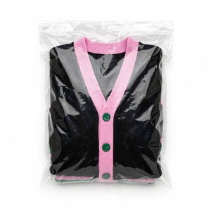 Cárdigan de Punto Personalizado para Mujer, Estilo Universitario, Negro, Rosa, Verde, con Rayas en los Puños, Cuello en V, Botones, Fabricante de Marca Privada OEM - Product Image 6