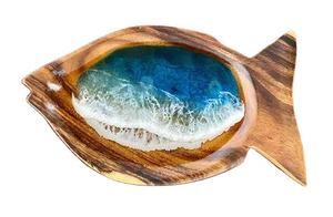 ชามสลัดไม้และเรซินสำหรับใช้ในครัวบ้านอุปกรณ์จัดเก็บอาหารดีไซน์รูปปลาแบบทันสมัยตามสั่ง - Product Image 2