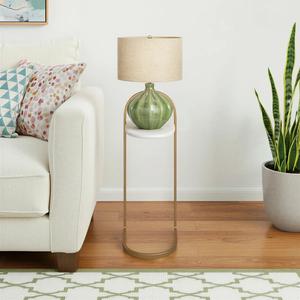 Mesa auxiliar para sofá en forma de C con superficie redonda elevada y base deslizante que ahorra espacio, ideal para salas de estar y bares. - Product Image 2