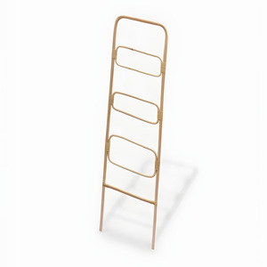 Decorative standing towel rack high quality rattan <b>ladder</b> cane <b>ladders</b> for hanging bath towels - Product Image 5