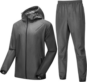 Traje de sauna personalizado para hombre con cremallera, traje deportivo para pérdida de peso, entrenamiento en el gimnasio, fitness, ejercicio, ropa deportiva para sudar, conjunto de alto rendimiento. - Product Image 4