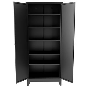 Armoire de cuisine moderne en métal noir de 75 pouces, autoportante, avec 5 étagères réglables, capacité de 180 lb, modèle D0100XFLDHA - Product Image 2