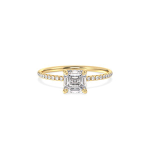 Bagues de fiançailles REYES très vendues, diamant de laboratoire taille Asscher 1,35 carat, pour femmes, or massif 14 carats, bijoux de luxe pour mariage. - Product Image 2