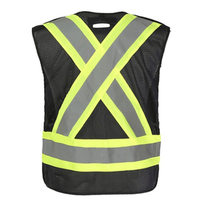 Chaqueta Softshell de Manga Corta Bicolor, Camisa de Trabajo de Tela de Malla Tricot, Chaleco de Seguridad con Triángulo Reflectante, Talla Grande, Hecho de Poliéster - Product Image 3