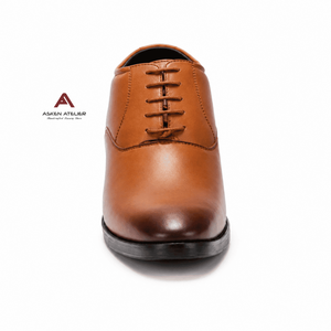 Chaussures habillées Oxford montantes Asken Atelier pour hommes, en cuir premium respirant, à lacets, avec talon compensé invisible, idéales pour le bureau et les occasions formelles - Product Image 4