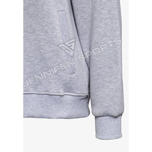 Sudadera con capucha de algodón tejido para hombre, informal, de invierno, con cordón, bordada, con cremallera, logotipo personalizado, transpirable, de secado rápido, holgada - Product Image 3