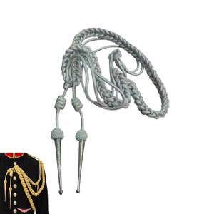 Gold <b>Braided</b> Metallic <b>Cord</b> With Brass Tips For Garment Use Classical Strand Aiguillette - Product Image 6