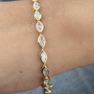Handcrafted Lab Grown Diamond Bracelet 14K <b>Gold</b> IGI Verified 10K 18K White <b>Rose</b> Yellow <b>Gold</b> Ethical Fine Jewelry Gift - Product Image 2