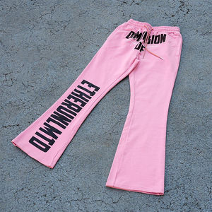 Printing Logo <b>Wholesale</b> Cotton <b>Flare</b> Jogger Custom Color <b>Sweatpants</b> for Women Classic Loose Fit Adjustable Streetwear Trouser - Product Image 1