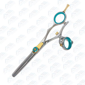 Ciseaux à effiler professionnels en acier inoxydable, 30 dents, double pivot, bleus, à clipser facilement, taille personnalisée - Product Image 5